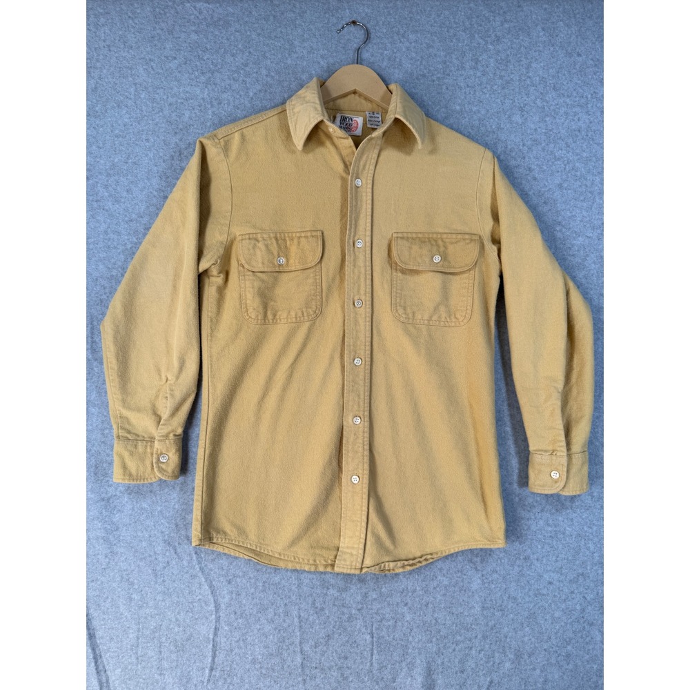 Iron Wood Trading S Shirt Workwear Utility Cotton Mustard Yellow Flannel